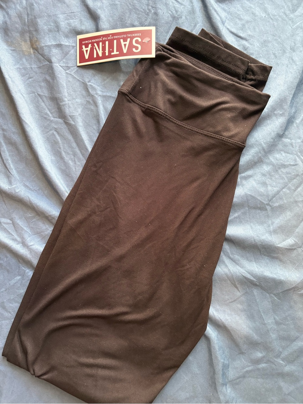 SATINA Women's Brown High-Waist Leggings